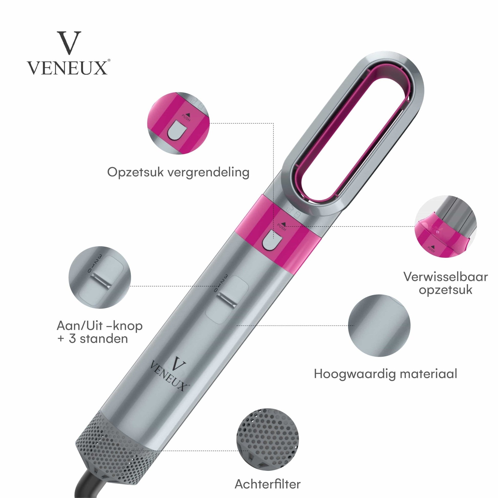 VENEUX® 5-in-1 Airstyler - Krultang - VENEUX