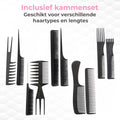 VENEUX® Haardroger 1800W met Diffuser, Krulborstel & 10 Kammen Set - VENEUX